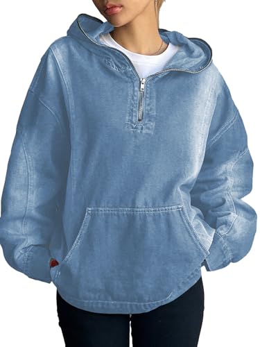 トップス JUEMI Millefeuille Denim Hoodie juemi Millefeuille Denim Hoodie